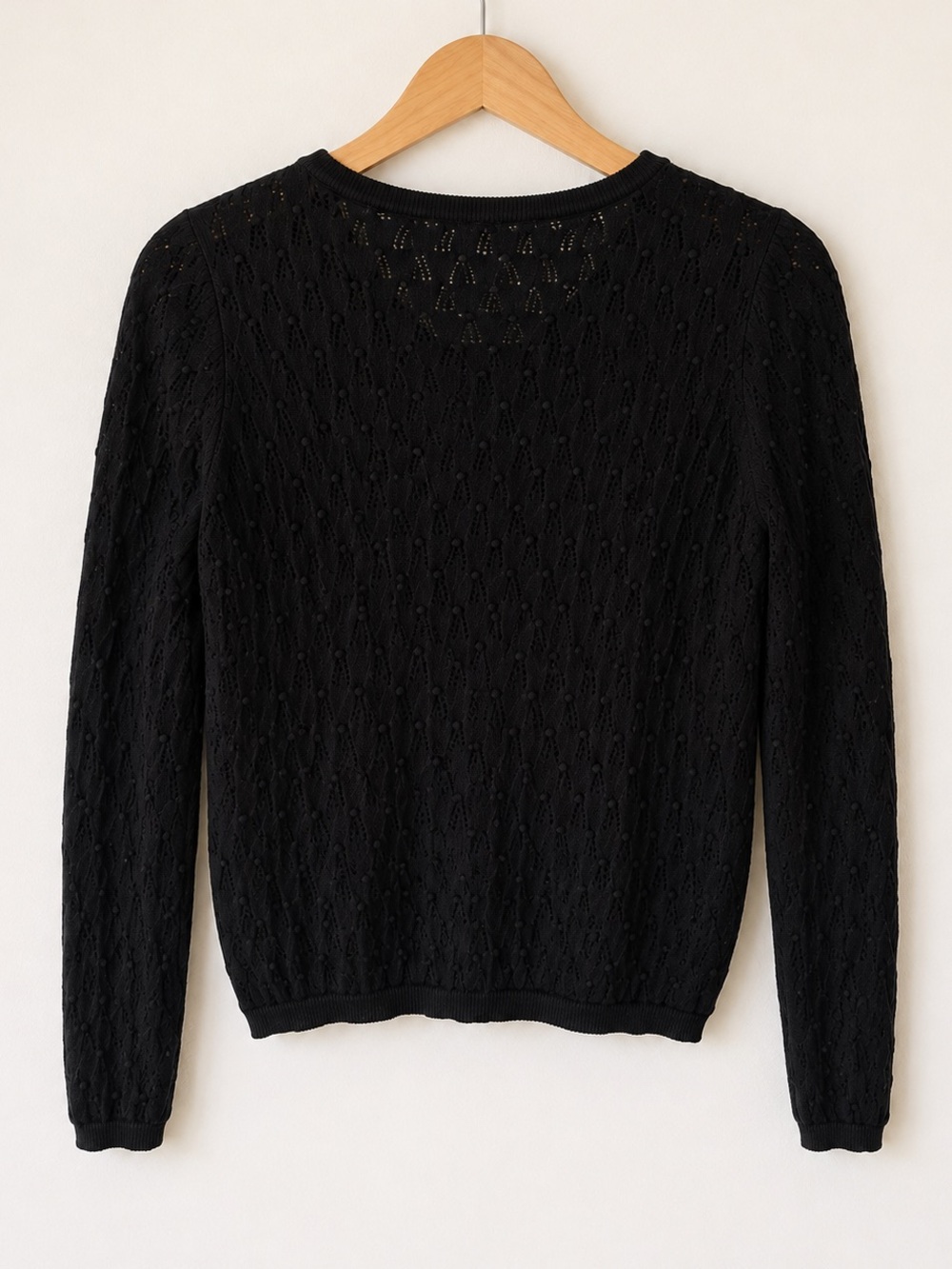 Sézane Black Philippe 100% Cotton Knit Cardigan - Picture 5 of 14